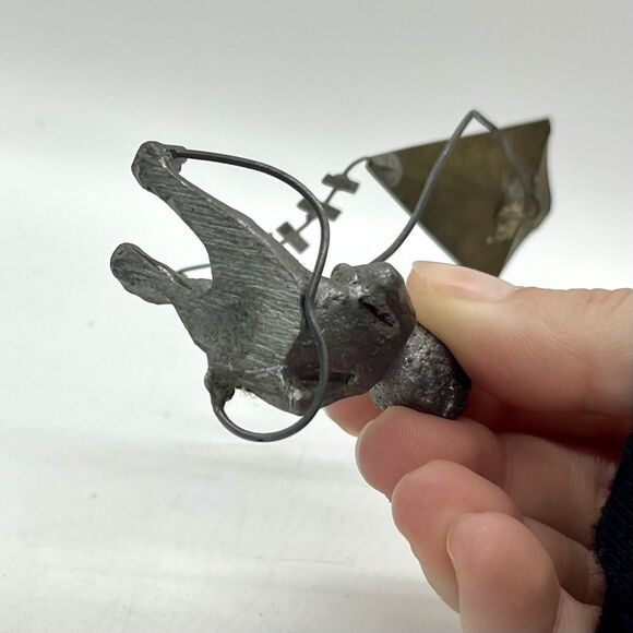 Vintage Miniature Pewter Metal Boy With Kite Figurine 3.5” Jere Style - Picture 6 of 6